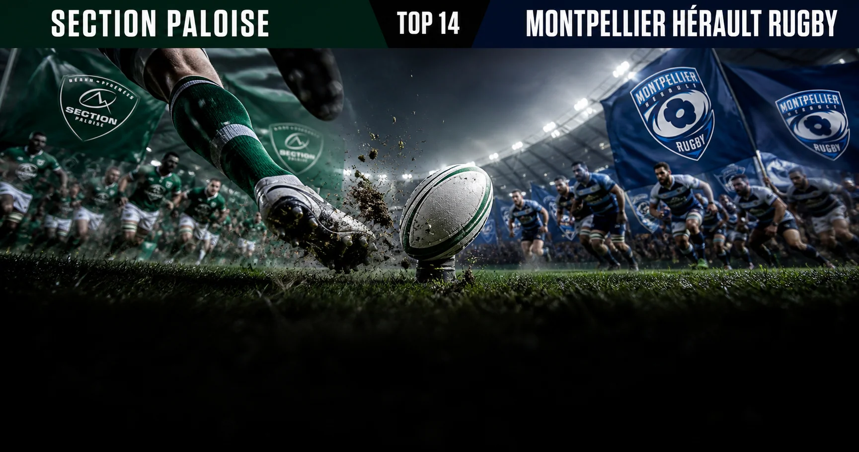 Affiche de la rencontre Section Paloise contre Montpellier Hérault Rugby