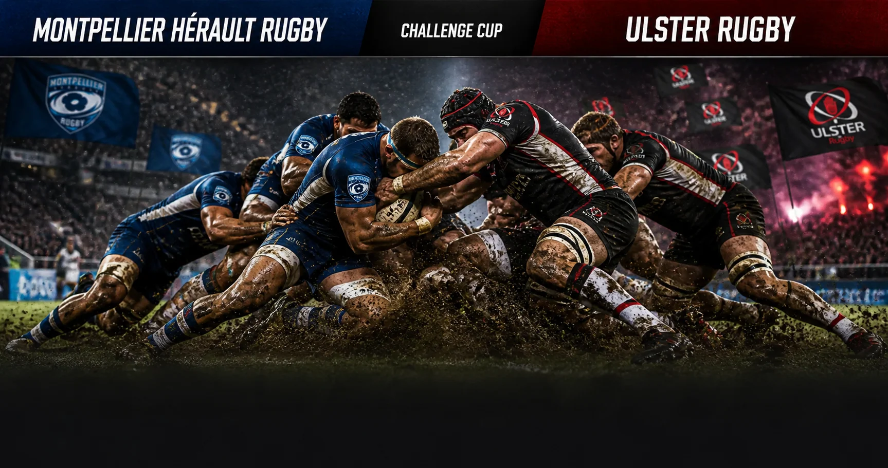 Affiche de la rencontre Montpellier Hérault Rugby contre Ulster Rugby