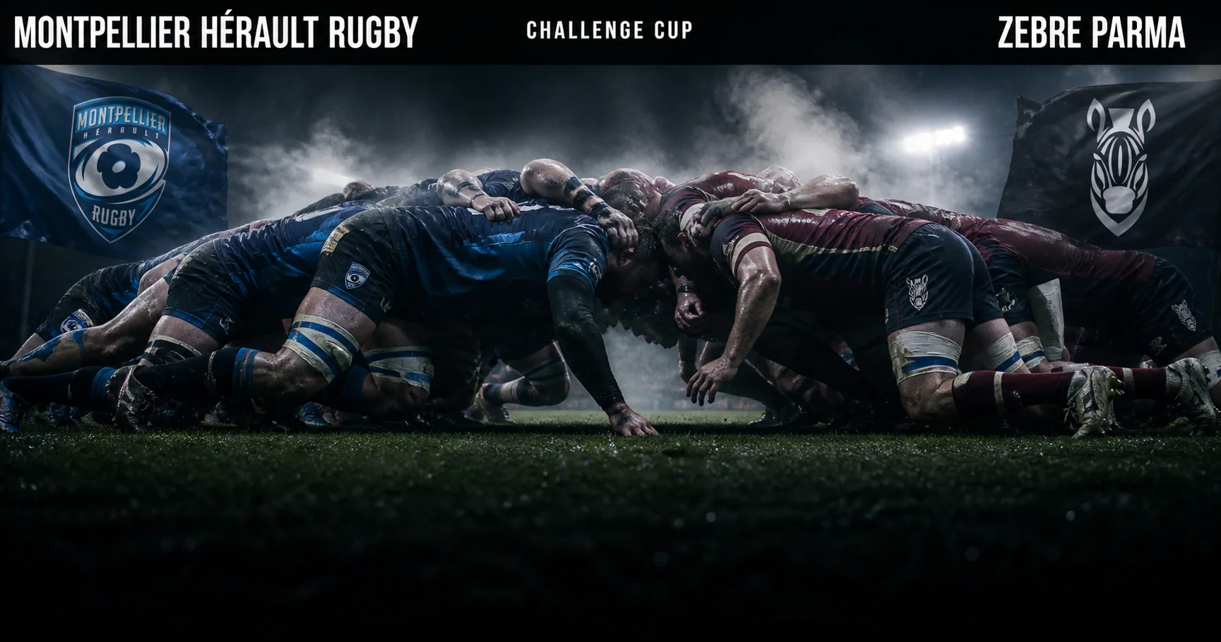 Affiche de la rencontre Montpellier Hérault Rugby contre Zebre Parma