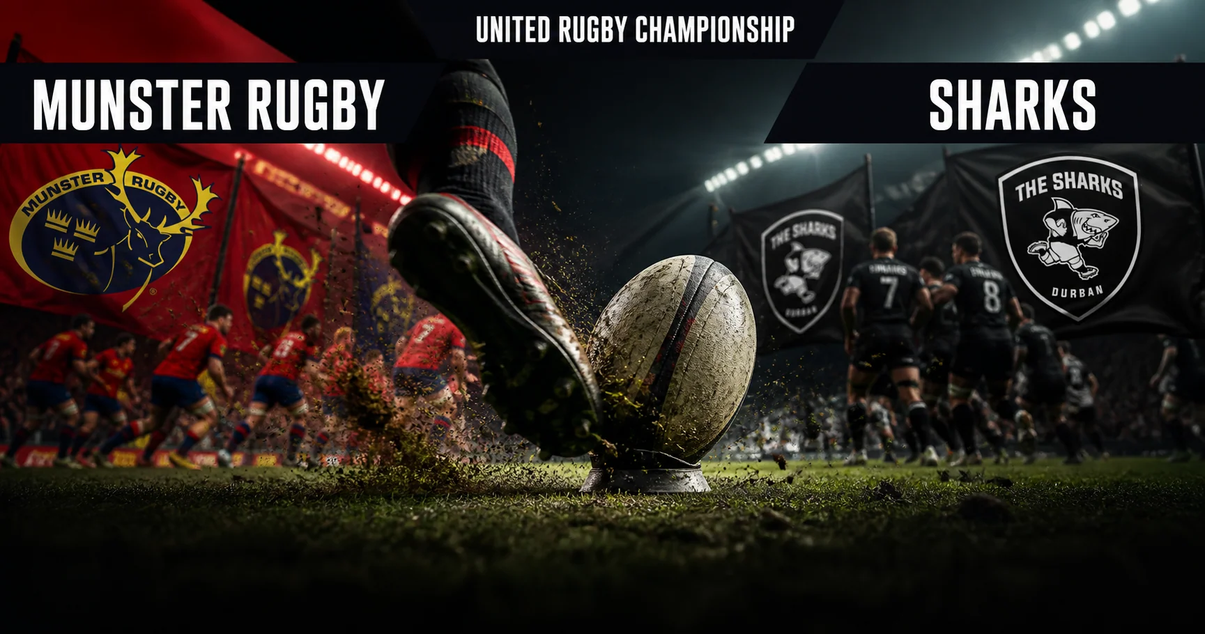 Affiche de la rencontre Munster Rugby contre Sharks