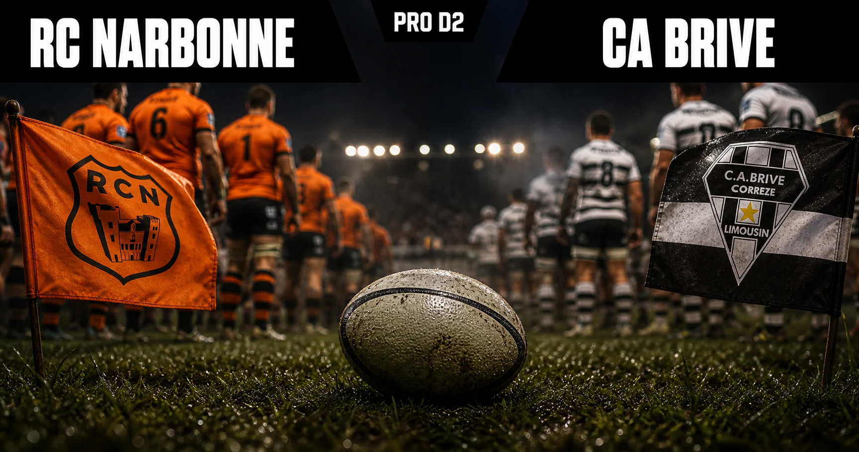 Affiche de la rencontre RC Narbonne contre CA Brive