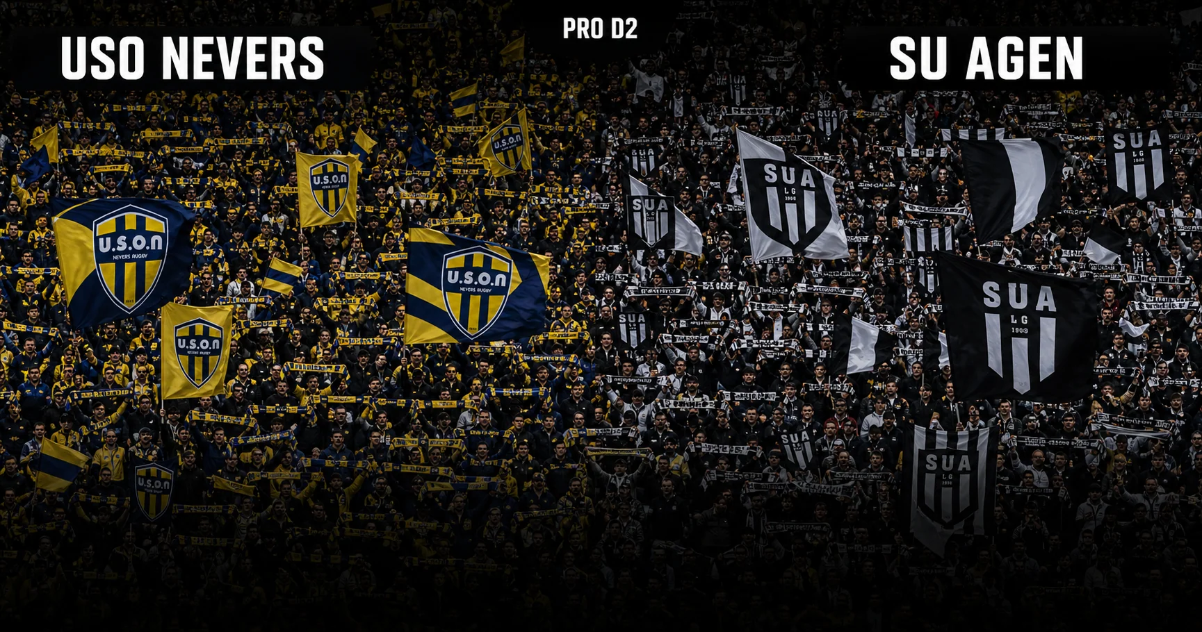 Affiche de la rencontre USO Nevers contre SU Agen