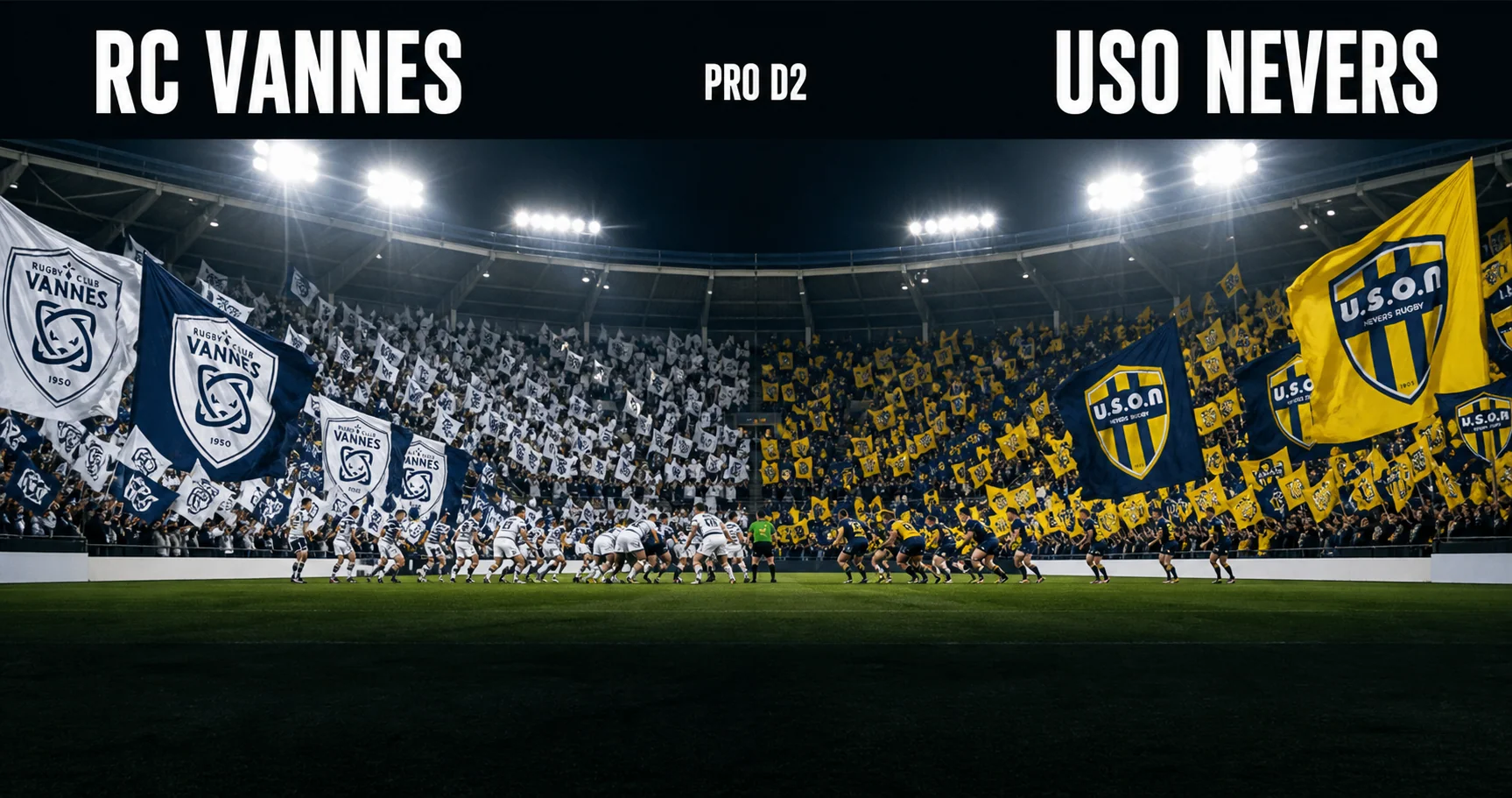 Affiche de la rencontre RC Vannes contre USO Nevers