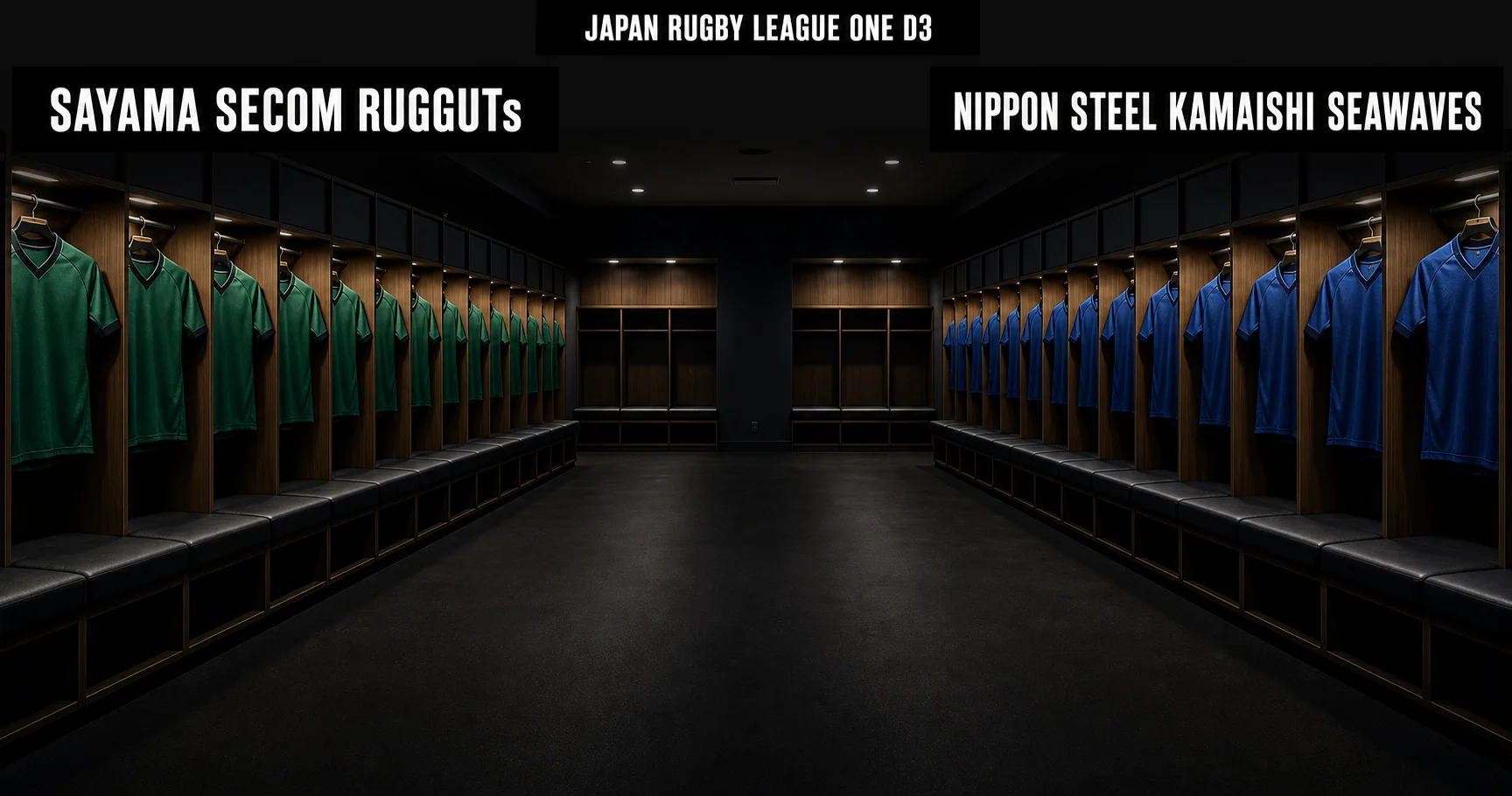 Affiche de la rencontre SAYAMA SECOM RUGGUTs contre NIPPON STEEL KAMAISHI SEAWAVES