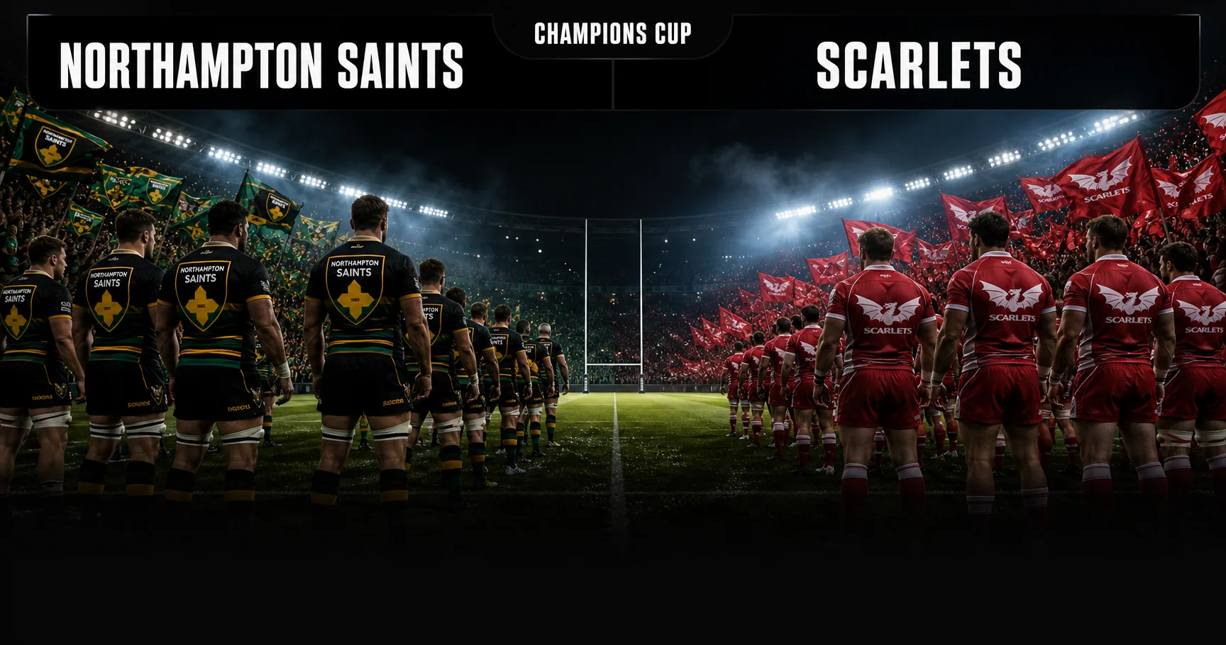 Affiche de la rencontre Northampton Saints contre Scarlets