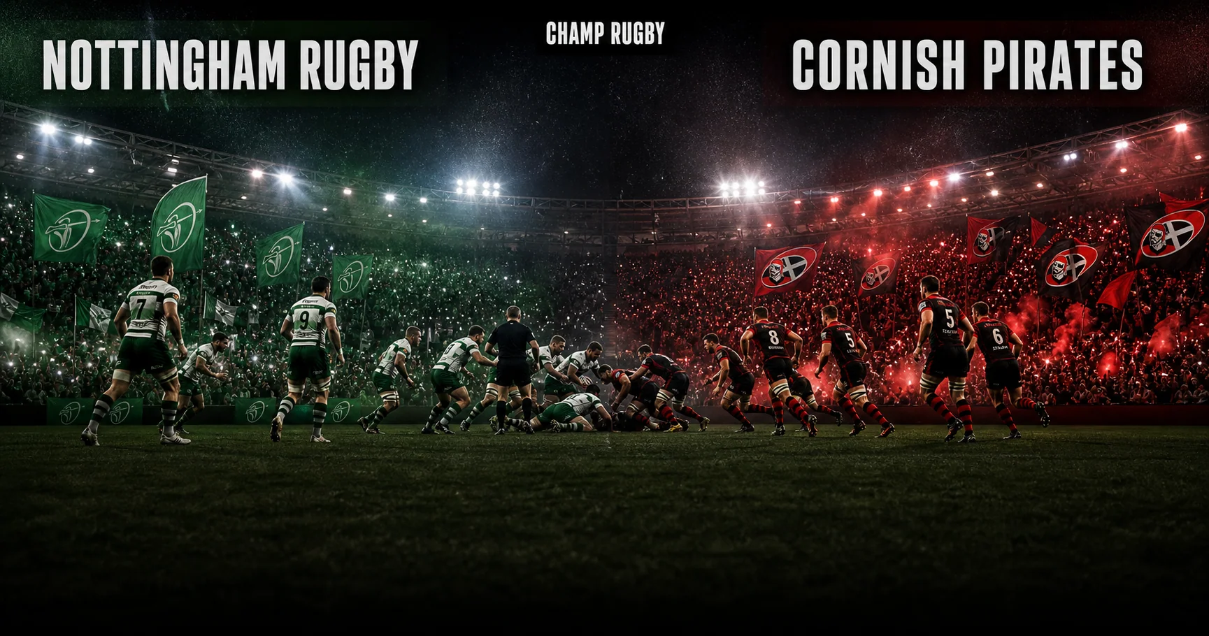 Affiche de la rencontre Nottingham Rugby contre Cornish Pirates
