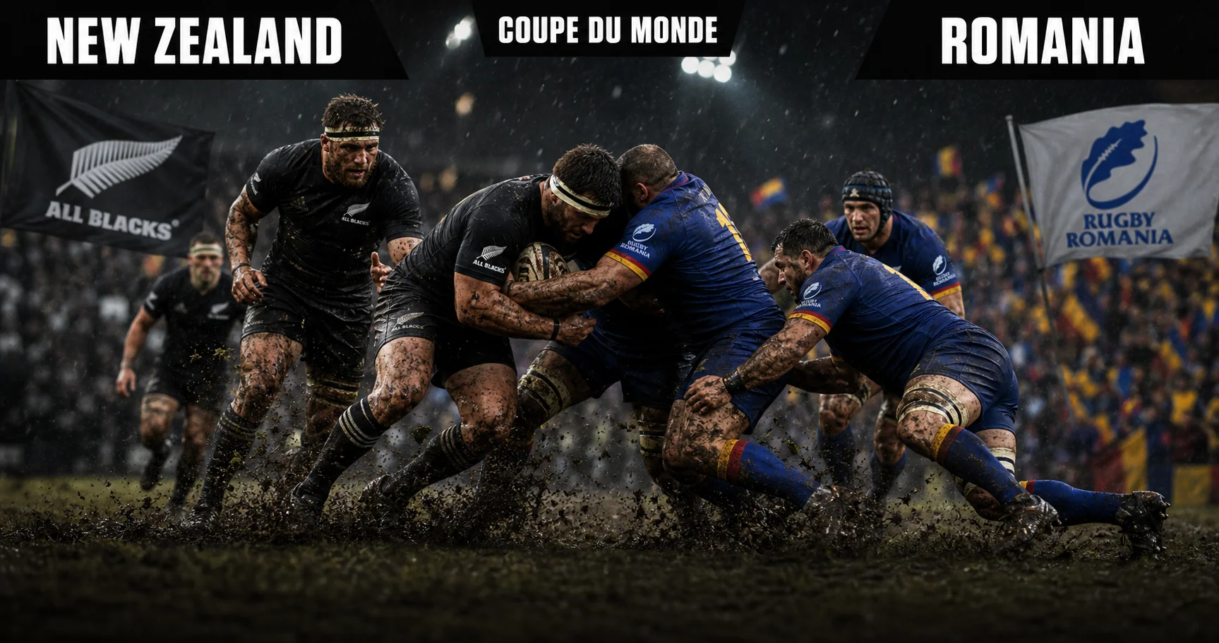 Affiche de la rencontre Nouvelle-Zélande contre Roumanie