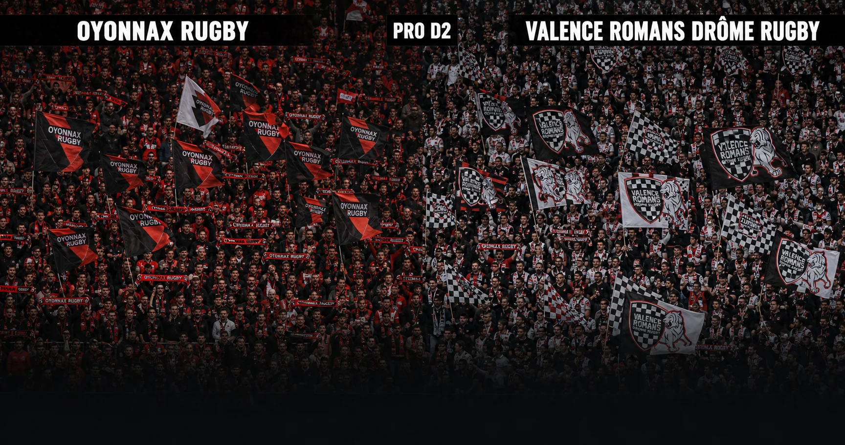 Affiche de la rencontre Oyonnax Rugby contre Valence Romans Drôme Rugby