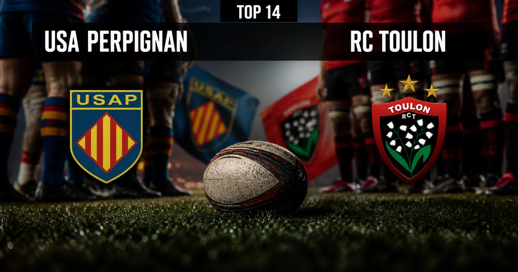 Affiche de la rencontre USA Perpignan contre RC Toulon