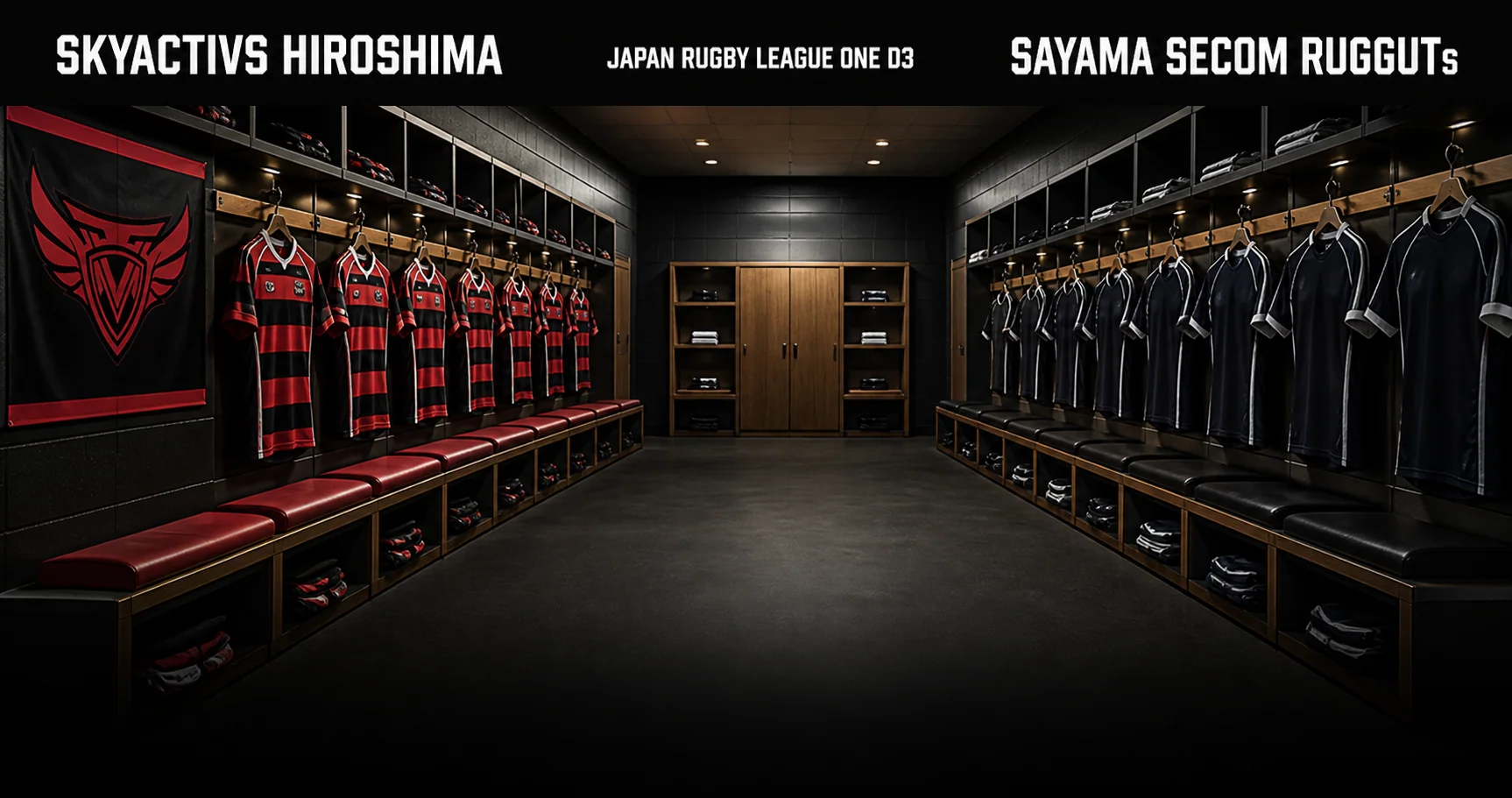 Affiche de la rencontre SKYACTIVS HIROSHIMA contre SAYAMA SECOM RUGGUTs