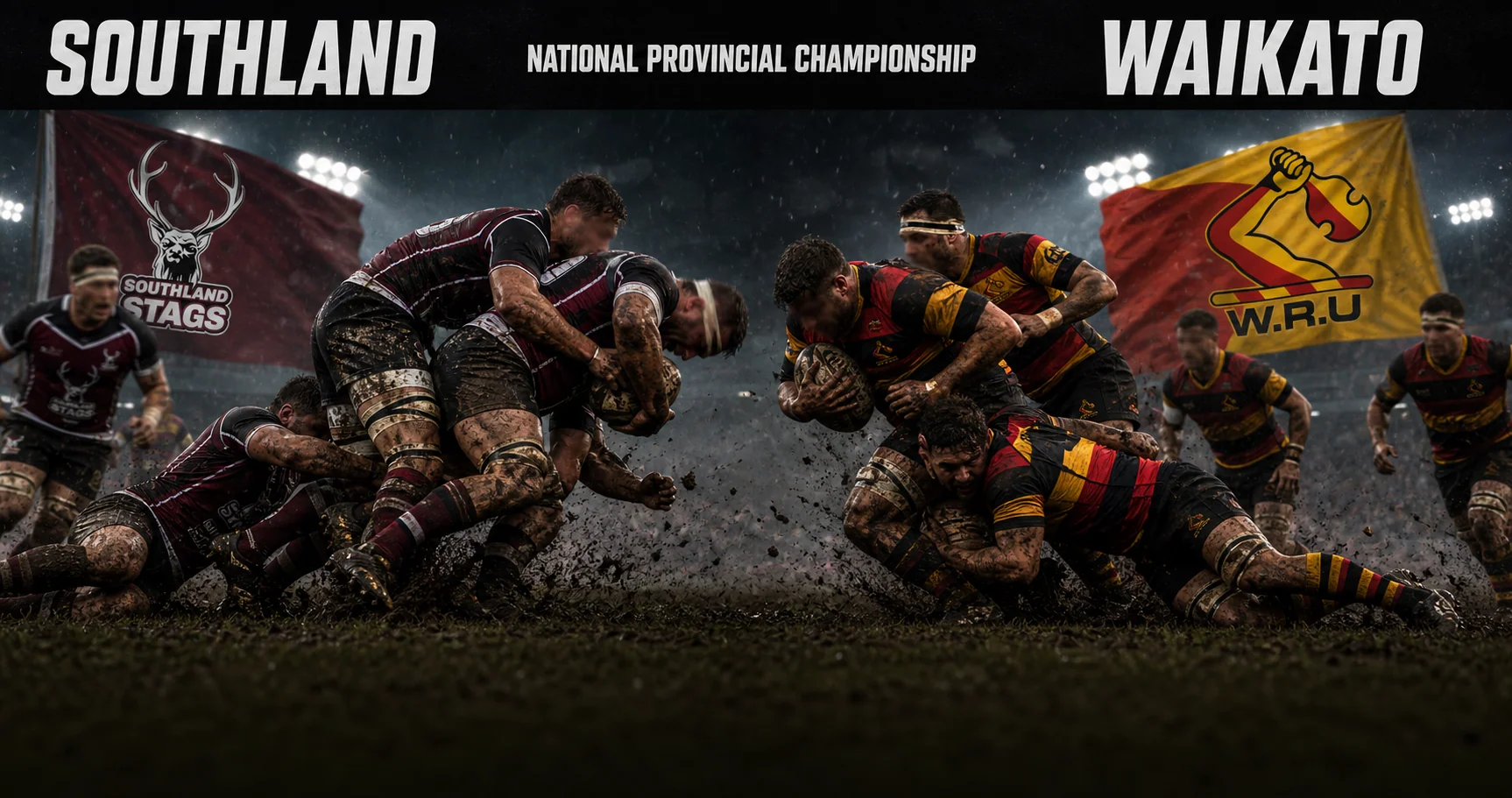 Affiche de la rencontre Southland contre Waikato