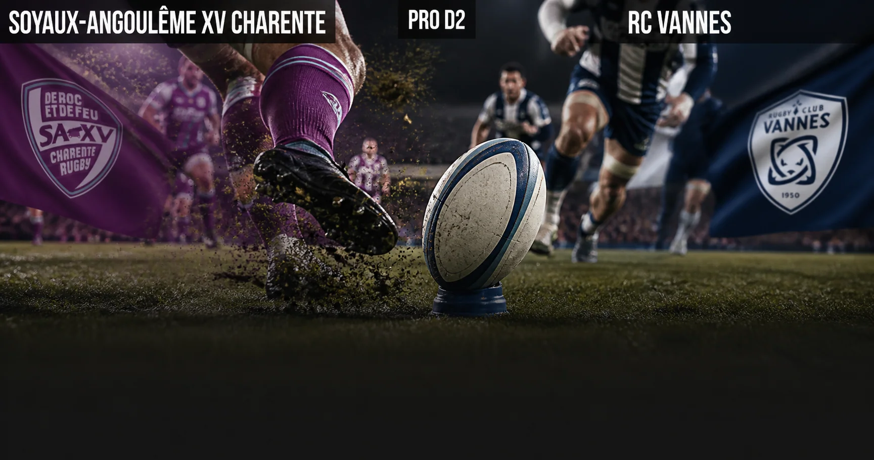 Affiche de la rencontre Soyaux-Angoulême XV Charente contre RC Vannes