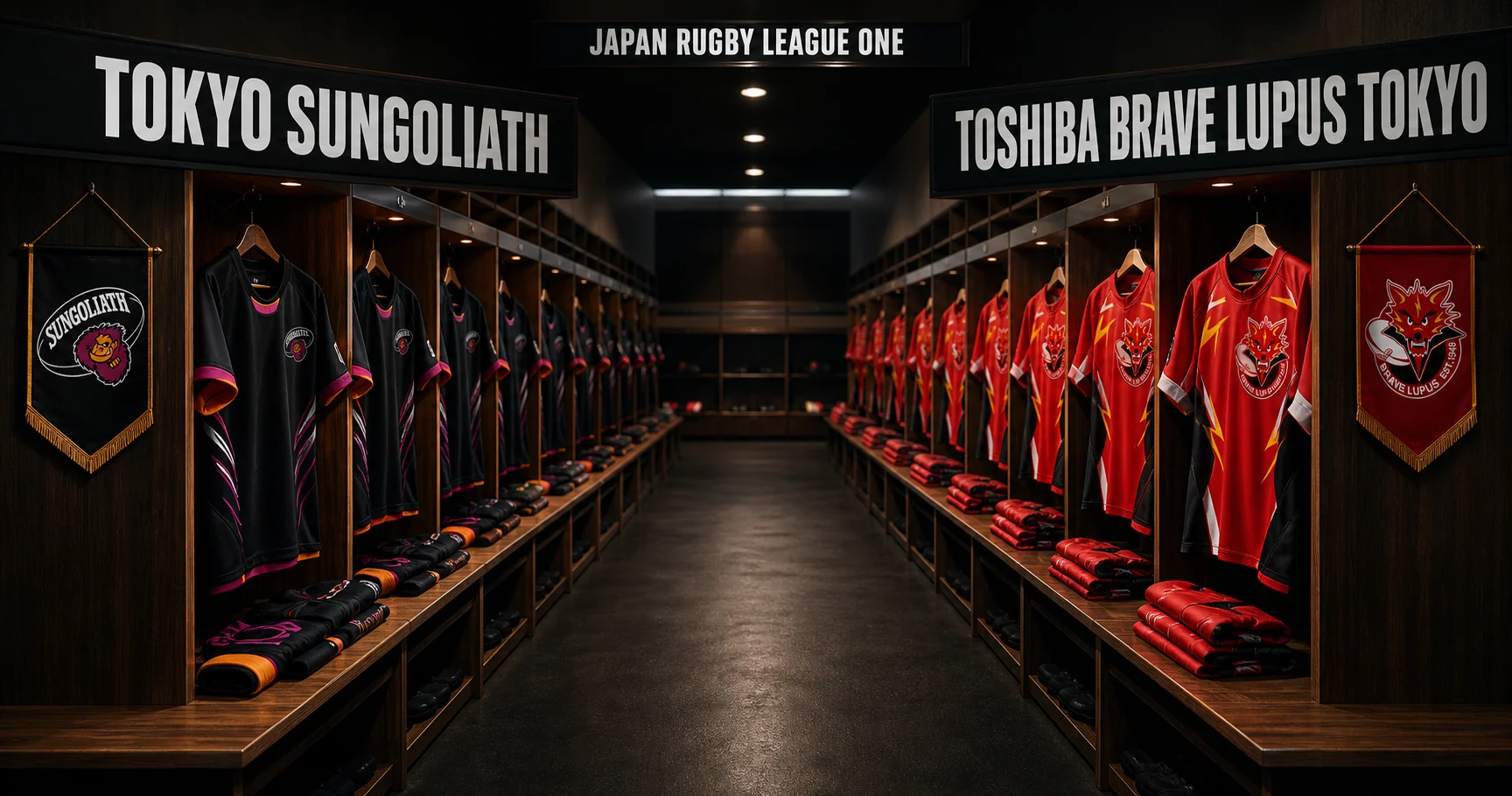 Affiche de la rencontre Tokyo Sungoliath contre Toshiba Brave Lupus Tokyo