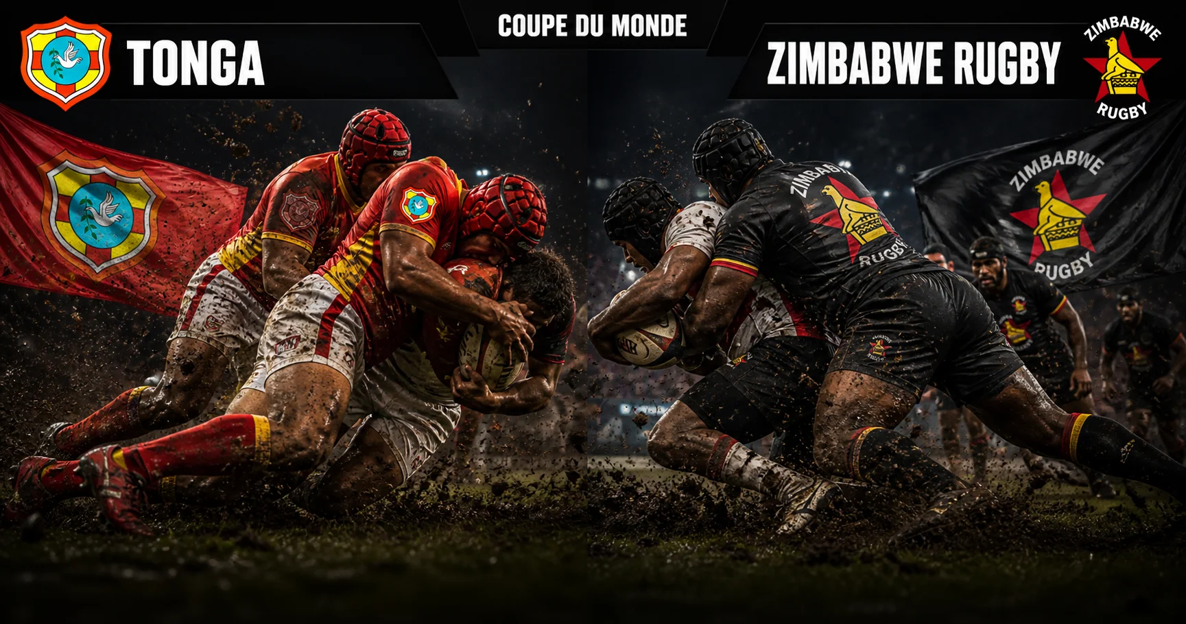 Affiche de la rencontre Tonga contre Zimbabwe Rugby
