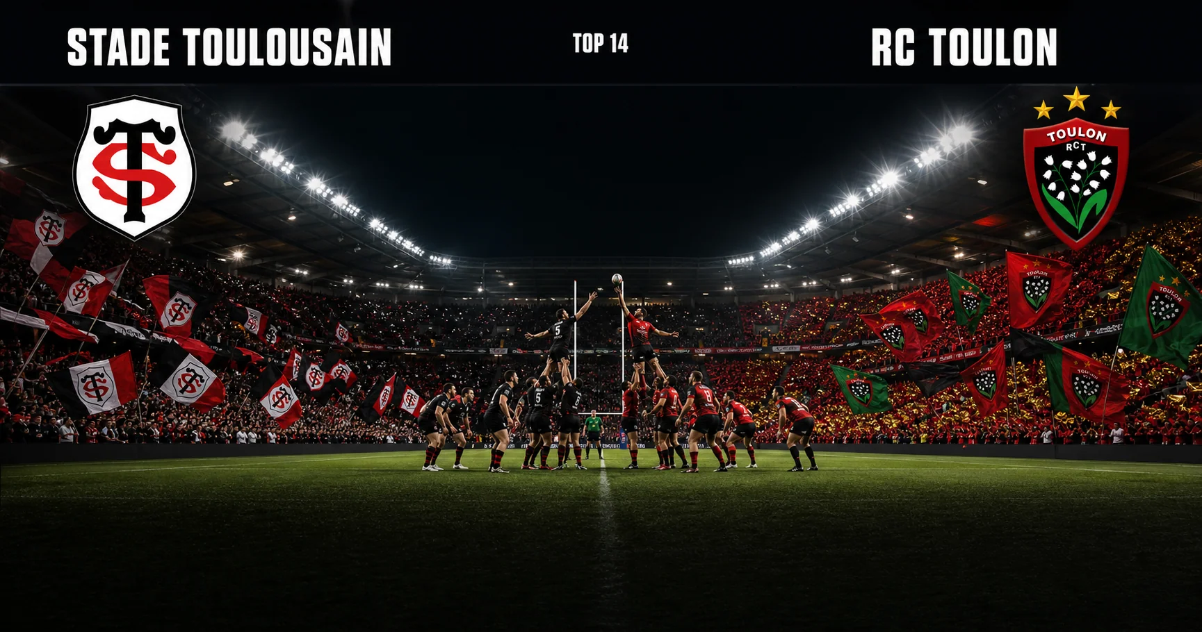 Affiche de la rencontre Stade Toulousain contre RC Toulon