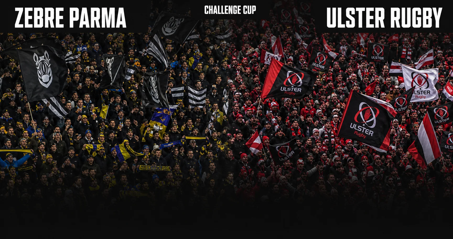 Affiche de la rencontre Zebre Parma contre Ulster Rugby