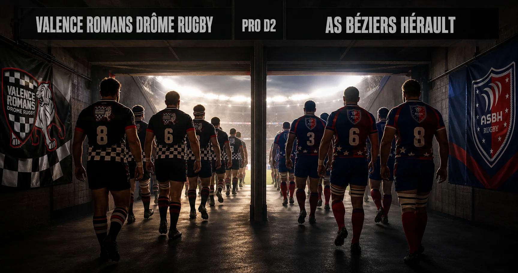Affiche de la rencontre Valence Romans Drôme Rugby contre AS Béziers Hérault