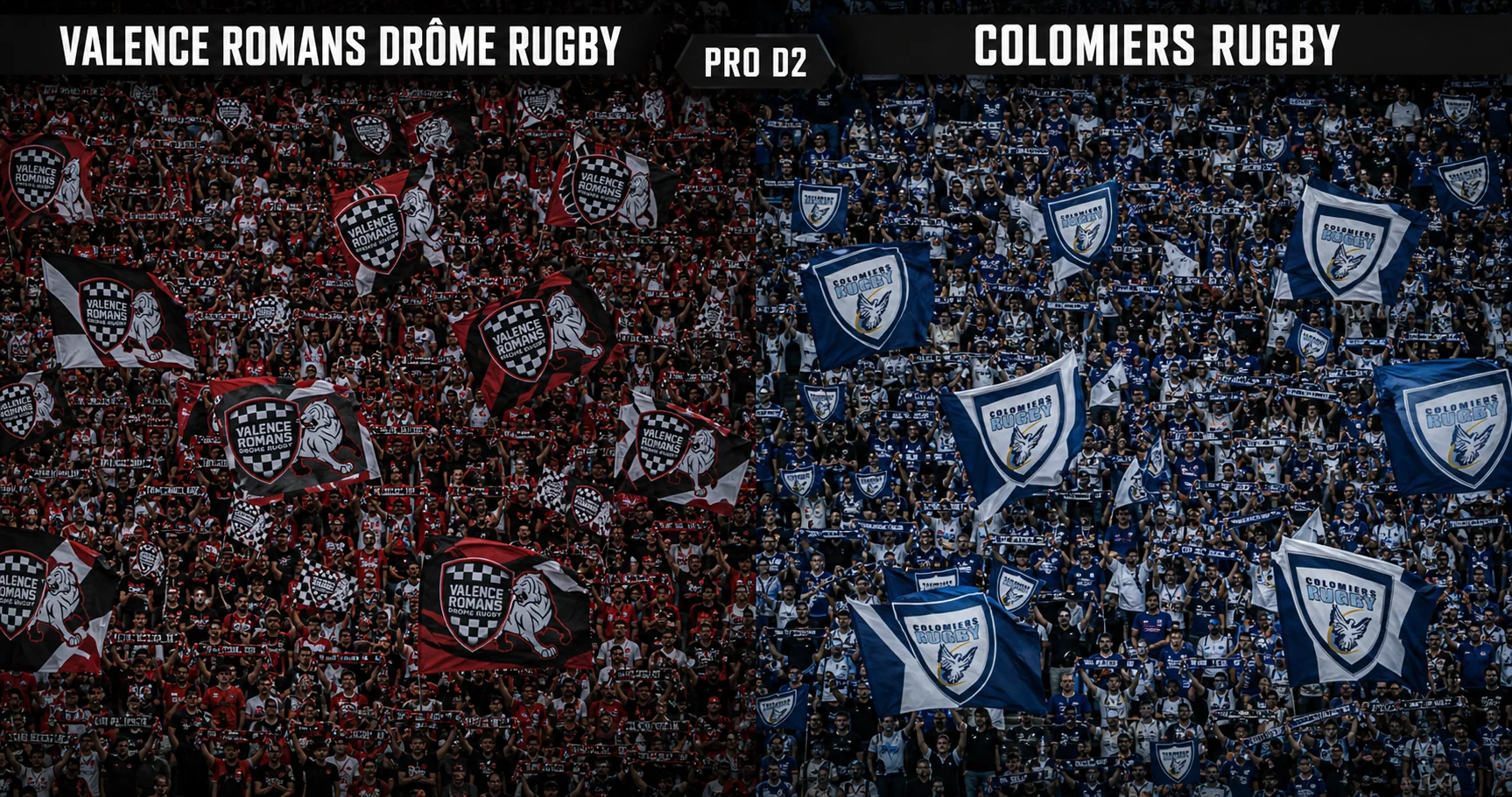 Affiche de la rencontre Valence Romans Drôme Rugby contre Colomiers Rugby