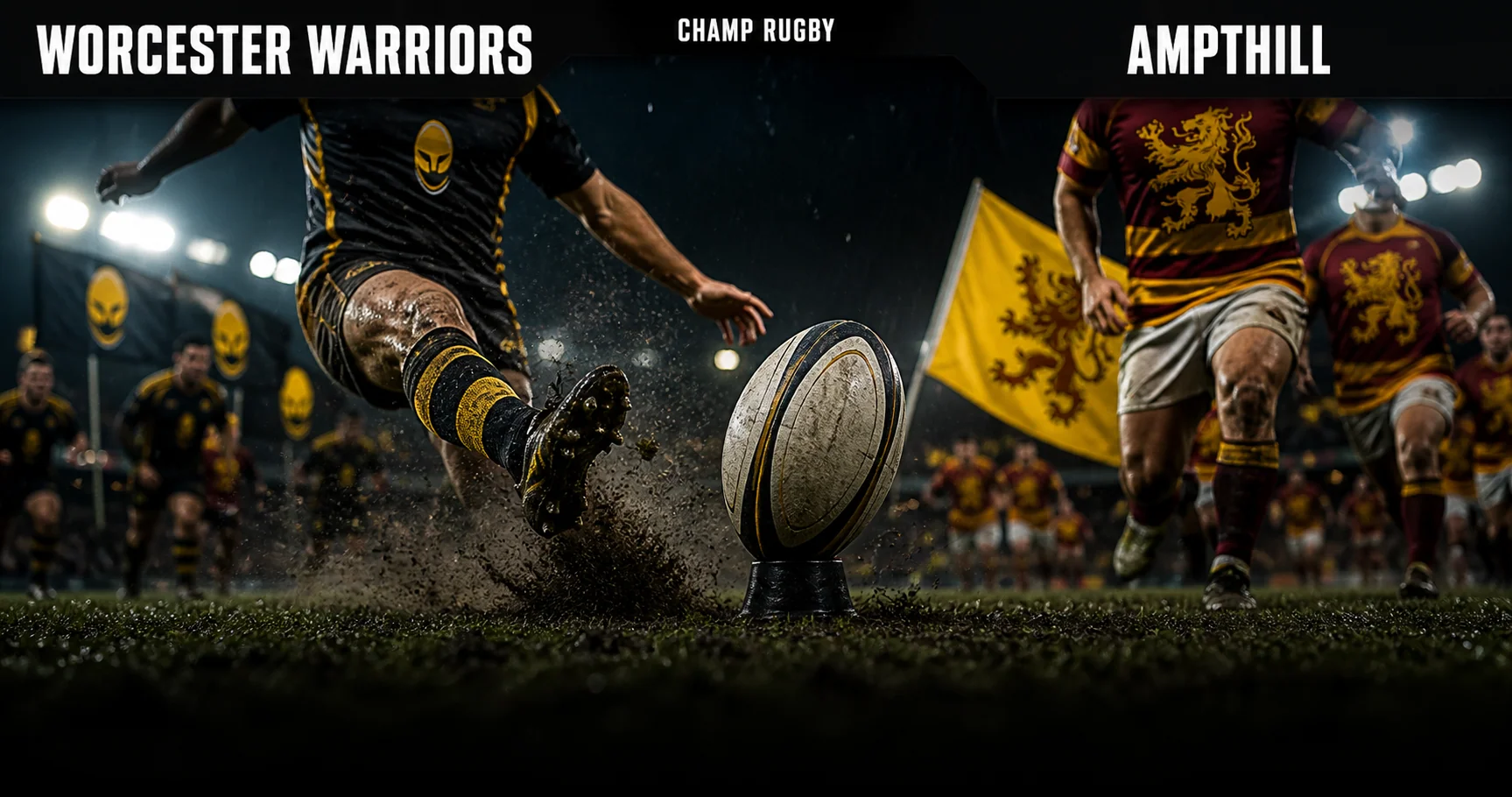 Affiche de la rencontre Worcester Warriors contre Ampthill