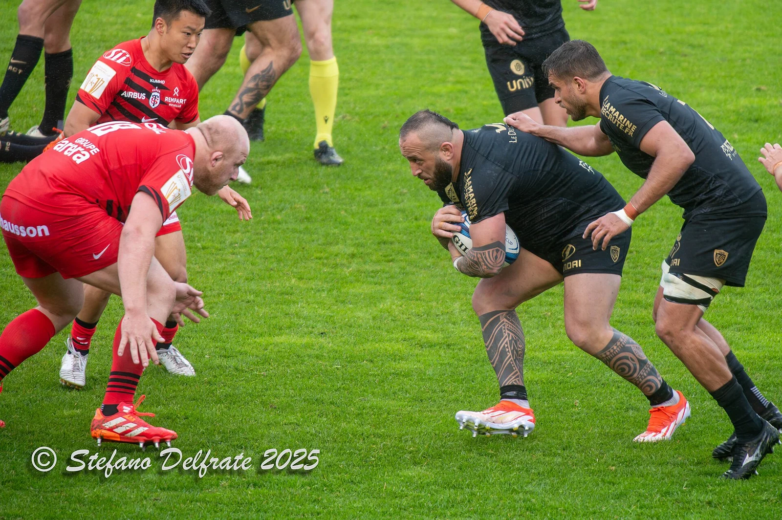 Le Stade Toulousain face au RC Toulonnais en Coupe d’Europe, le 13 avril 2025.